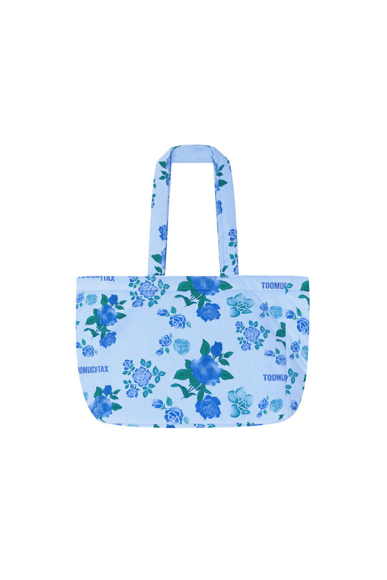 ROSE STENCIL TERRY BAG (BLUE)