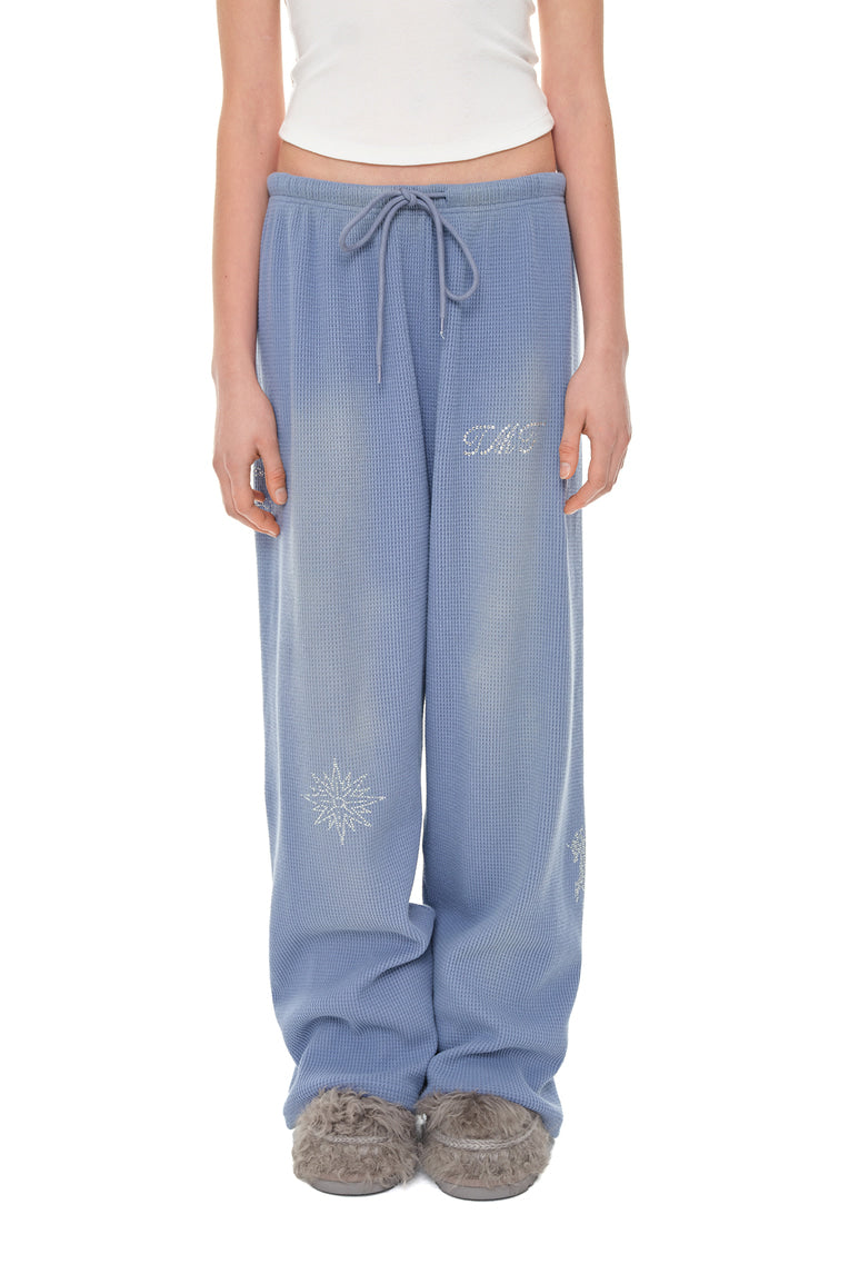 ZODIAC HOTFIX WAFFLE PANTS (WASHED BLUE)