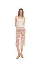 ROSE FLAIR MIDI SKIRT (PINK)