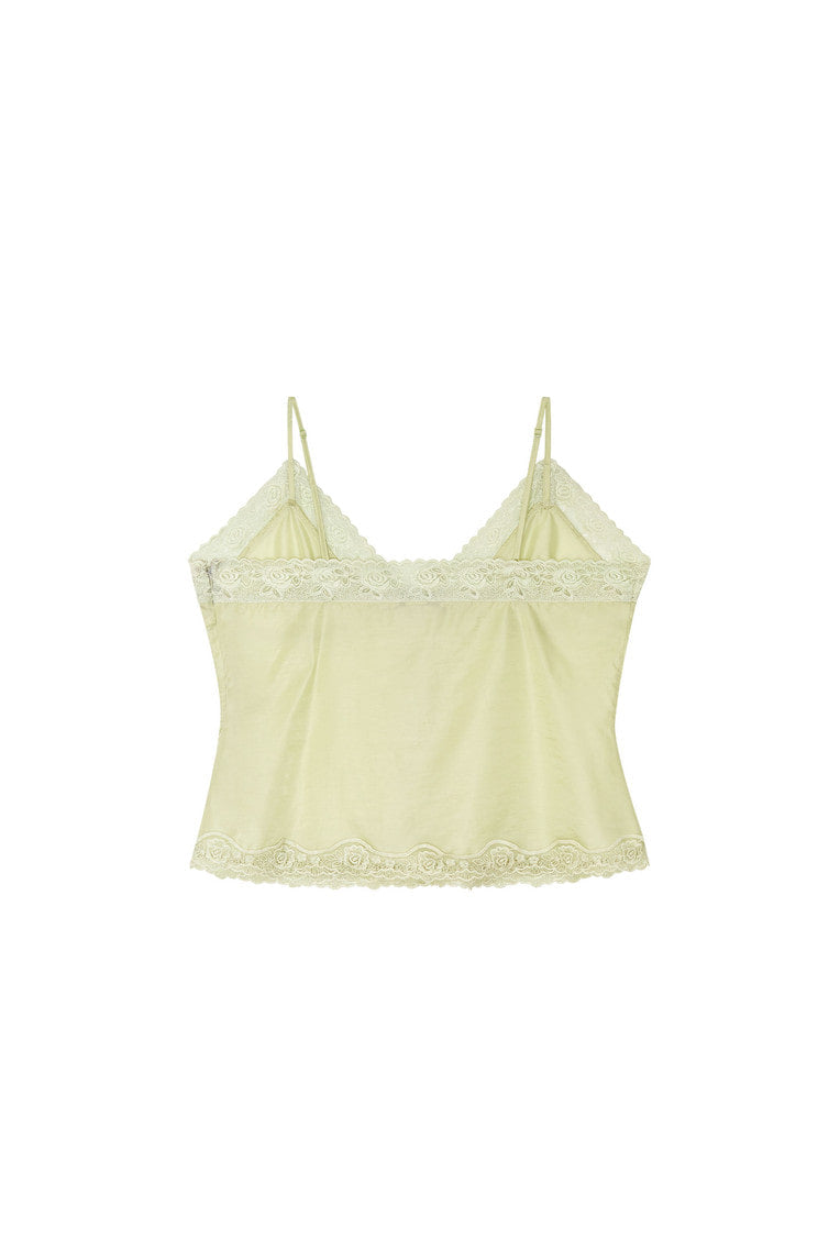 LACE SLIP SLEEVELESS TOP (LIGHT GREEN)