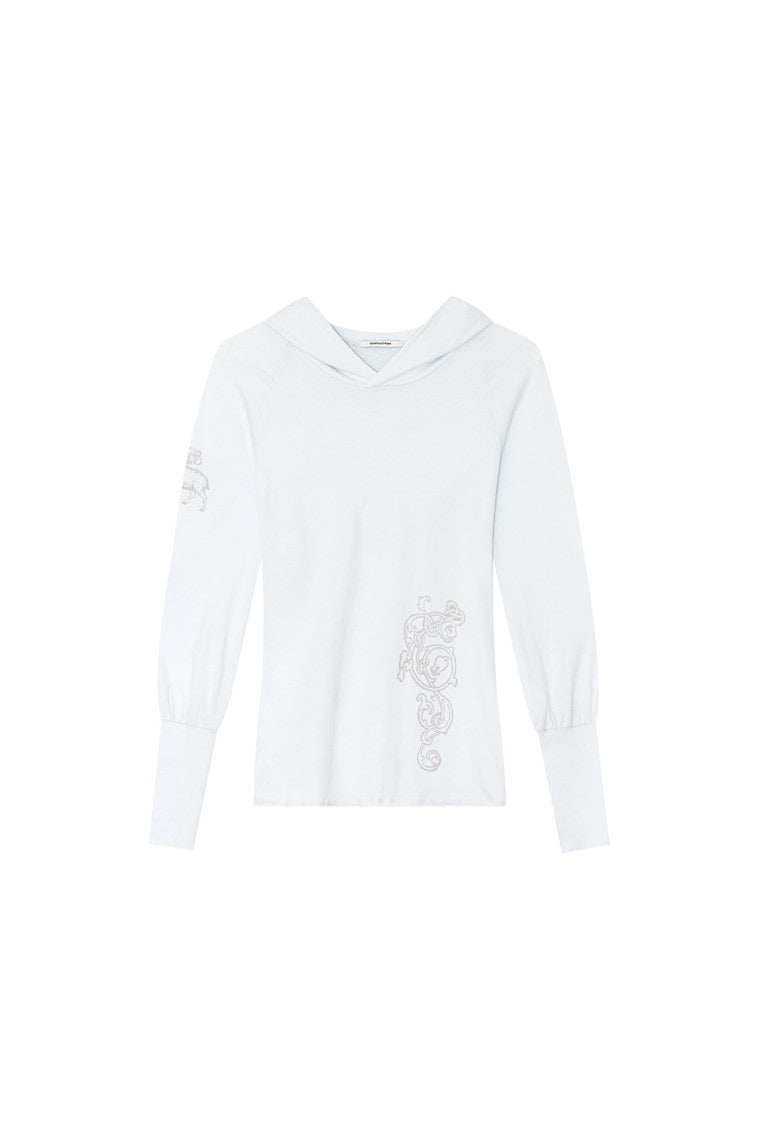 SHEER SLIM-FIT HOODIE (LIGHT BLUE)
