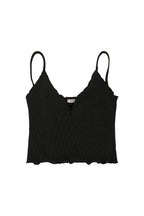 V-NECK RIBBED TANK TOP (BLACK)