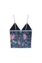 [Ships June 5] METALLIC FLORAL 03 LACE CAMI TOP (NAVY)