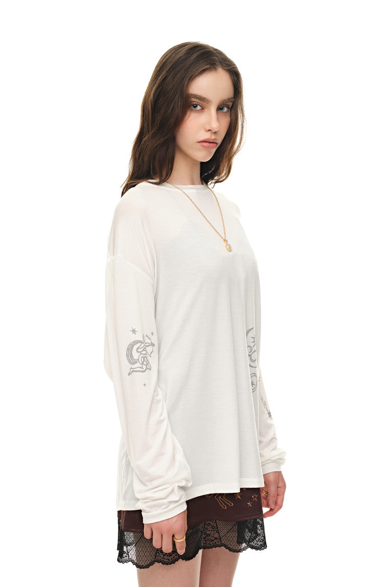 ZODIAC LONG SLEEVE T-SHIRT (WHITE)