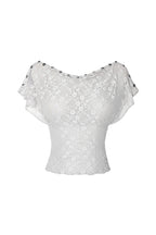 LACE BUTTON TOP (LIGHT GREY)