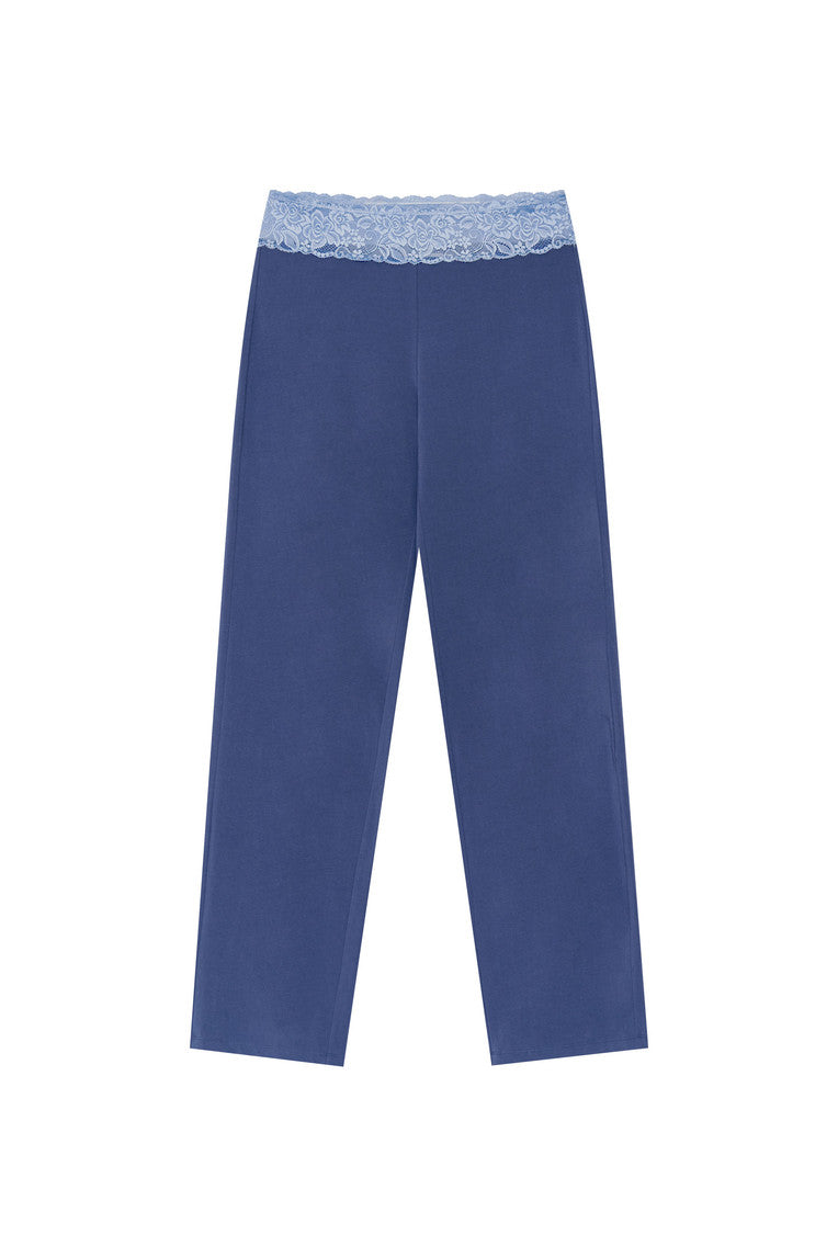 LACE POINT LOOSE-FIT PANTS (BLUE)