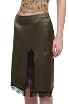 LACE MIDI SKIRT (KHAKI)