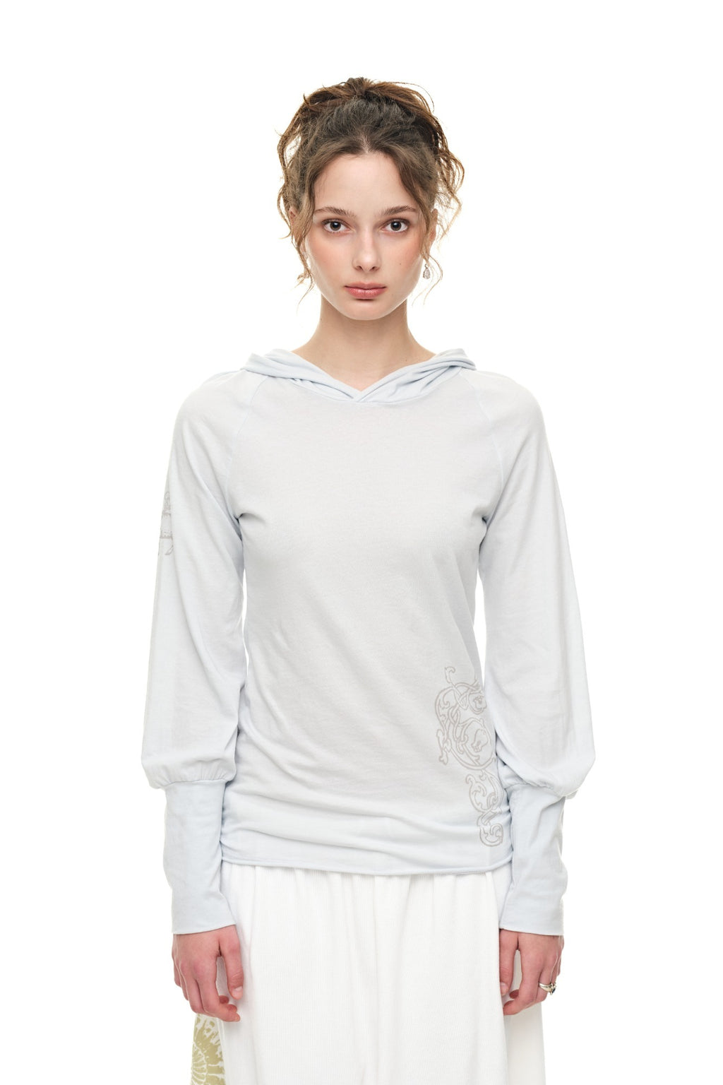 SHEER SLIM-FIT HOODIE (LIGHT BLUE)
