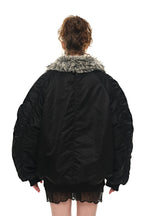 FAUX FUR 02 BOMBER JACKET (BLACK) - 9