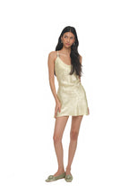 OPEN BACK MINI SLIP DRESS (LIME)
