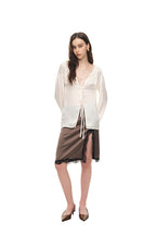 FRILL TRIM TIE BLOUSE (IVORY)