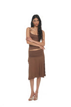 SLIT MIDI SKIRT PANTS (BROWN)