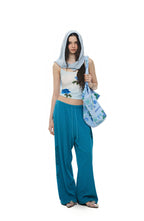 ROSE STENCIL TERRY BAG (BLUE)