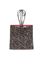 FLORAL HALTER TANK TOP (BLACK)