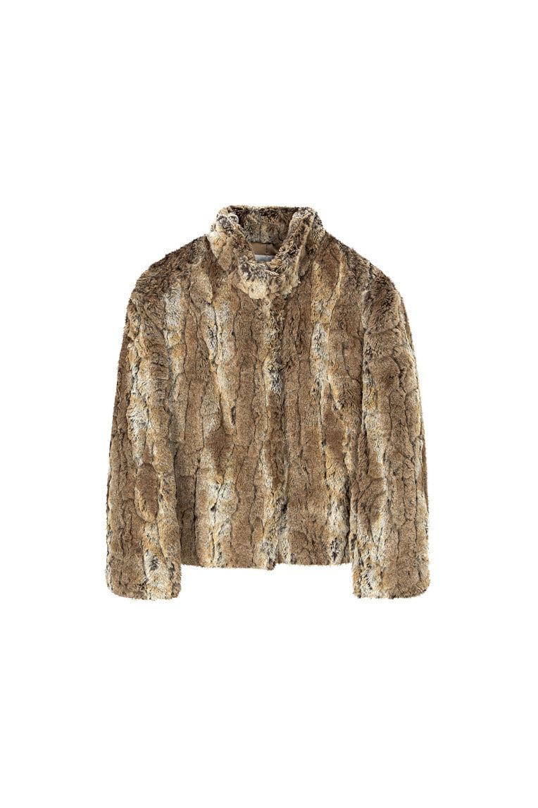 REGULAR FIT FUR JACKET (QUILTED YELLOW) - 9