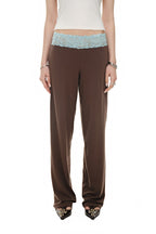 LACE POINT LOOSE-FIT PANTS (BROWN)