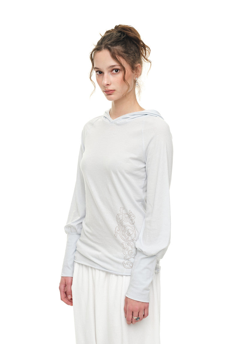 SHEER SLIM-FIT HOODIE (LIGHT BLUE)