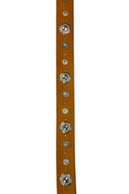 STUDDED LEATHER BELT (CAMEL)
