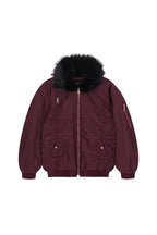 FAUX FUR 02 BOMBER JACKET (BURGUNDY) - 11