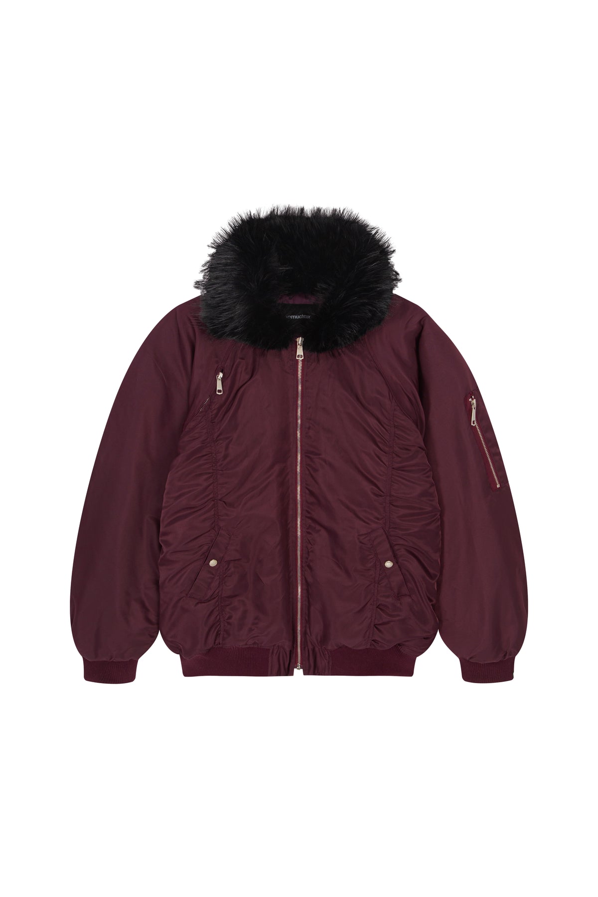 FAUX FUR 02 BOMBER JACKET (BURGUNDY) - 11