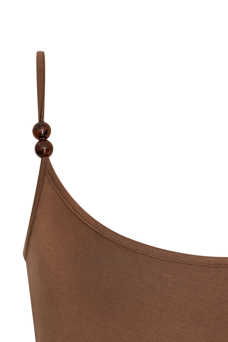 BUBBLE BEAD TANK TOP (BROWN)