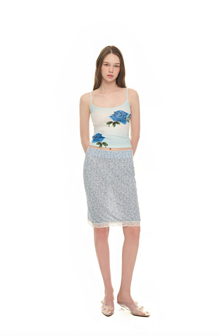 ROSE SLEEVELESS TOP (BLUE)