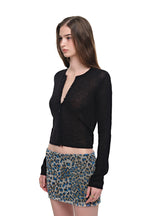 MOHAIR SLIM-FIT CARDIGAN (BLACK)