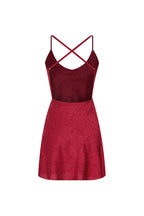 OPEN BACK MINI SLIP DRESS (RED)