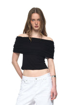 FOLDOVER OFF-SHOULDER TOP (BLACK)