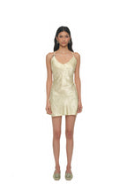 OPEN BACK MINI SLIP DRESS (LIME)