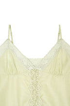 LACE SLIP SLEEVELESS TOP (LIGHT GREEN)