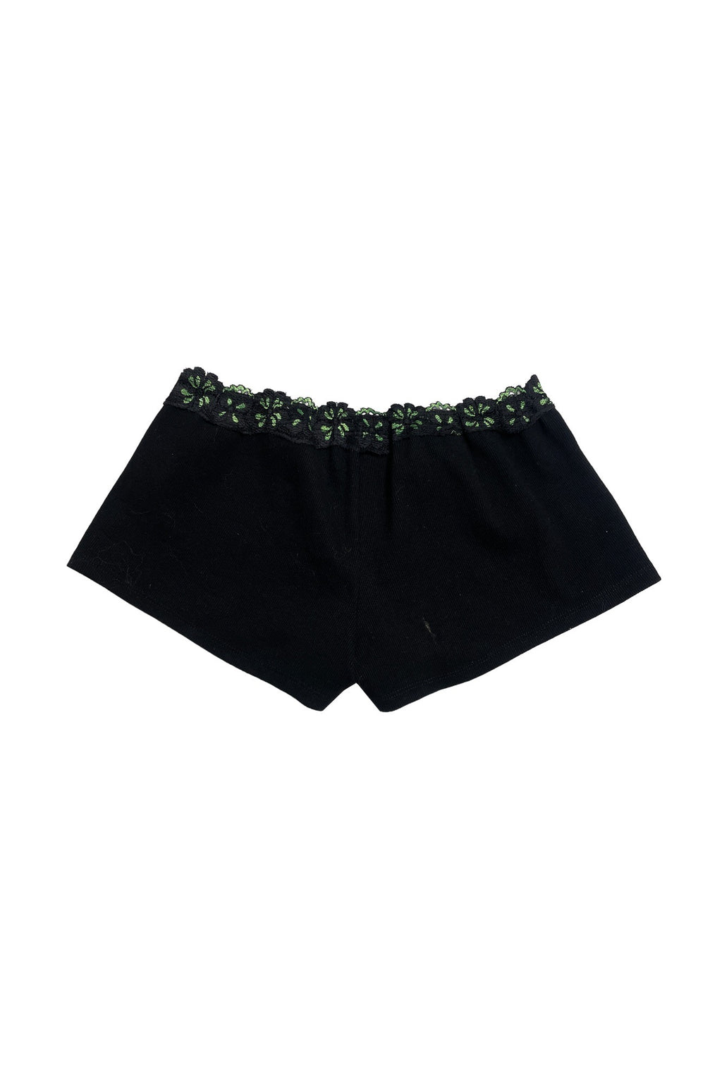 LACE RIBBED MICRO SHORTS (BLACK)