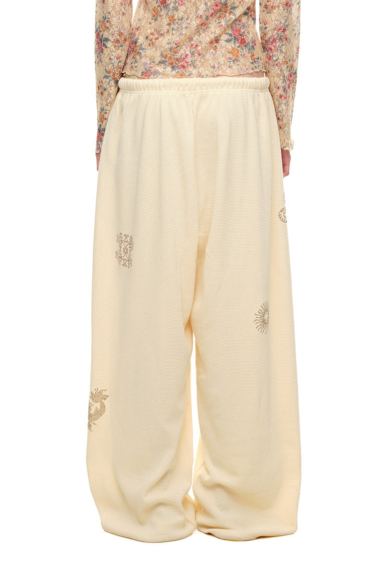ZODIAC 02 HOTFIX WAFFLE PANTS (CREAM) - 8