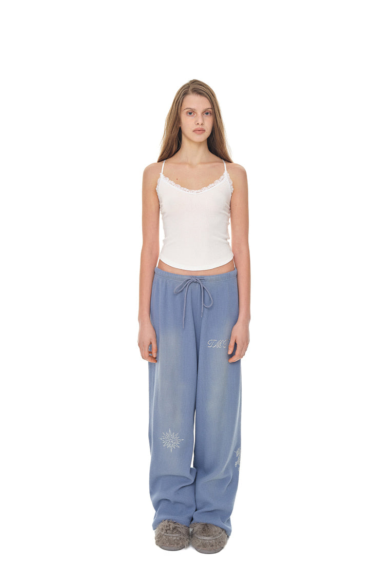 ZODIAC HOTFIX WAFFLE PANTS (WASHED BLUE)