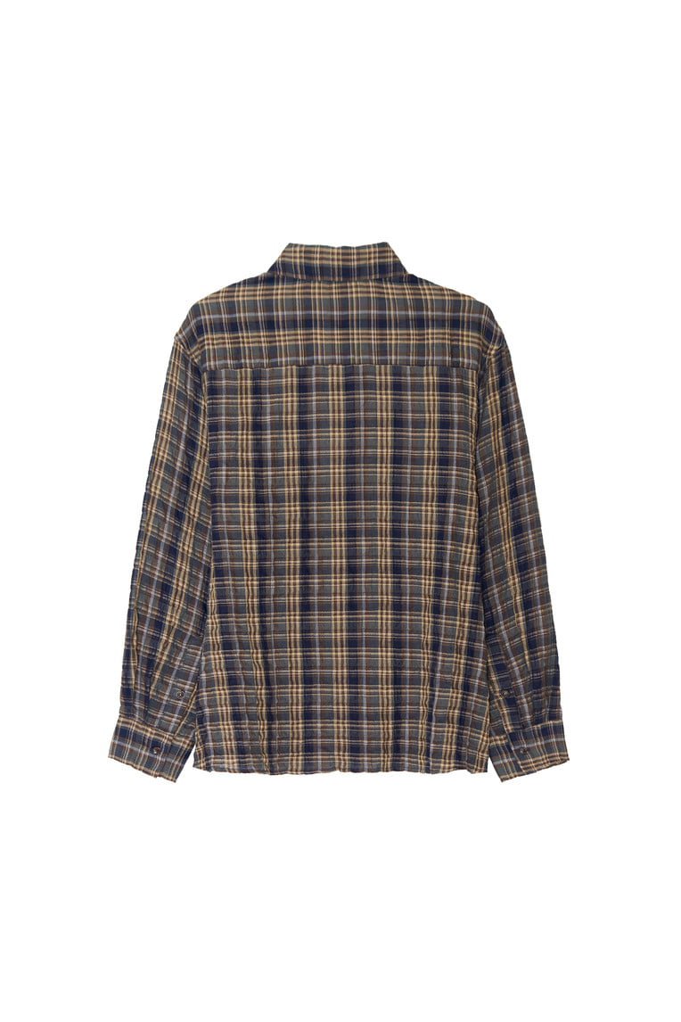 PLAID OVERSIZED SHIRT (NAVY)