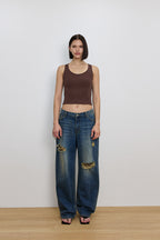 BASIC SLEEVELESS TOP (BROWN)