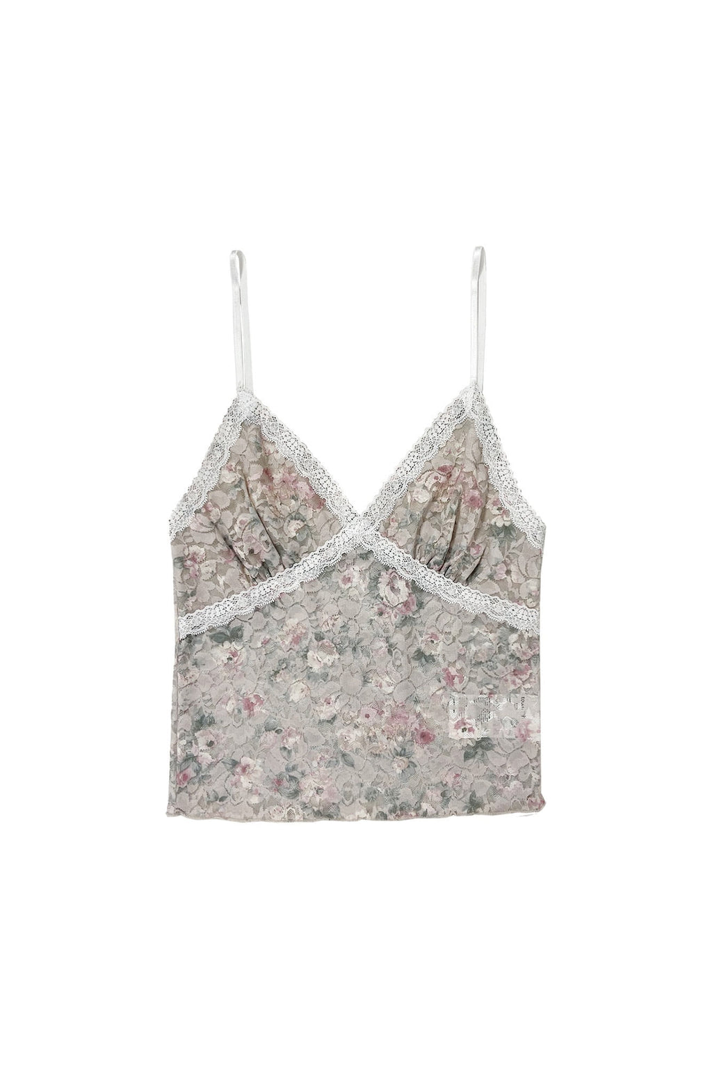 FLORAL LACE CAMI TOP (IVORY)