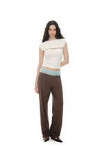 LACE POINT LOOSE-FIT PANTS (BROWN)