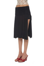 SLIT MIDI SKIRT PANTS (BLACK)