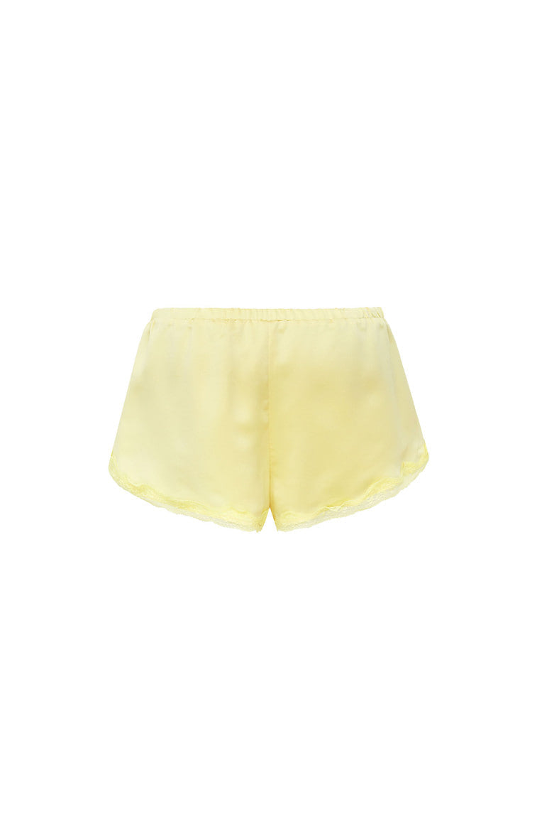LACE TRIM SLIP SHORTS (YELLOW)