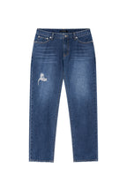 SLIM STRAIGHT-FIT JEANS (BLUE)