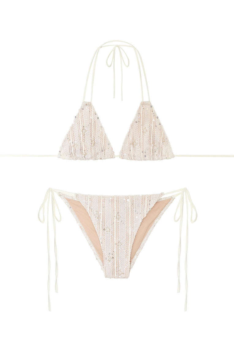 FLORAL BEADS BIKINI (CREAM)