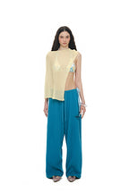 SHEER LINEN KNIT SHAWL (YELLOW)