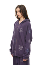 ZODIAC 02 HOTFIX WAFFLE ZIP-UP HOODIE (PURPLE) - 9