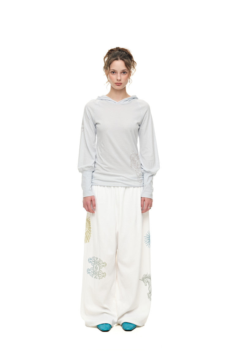SHEER SLIM-FIT HOODIE (LIGHT BLUE)