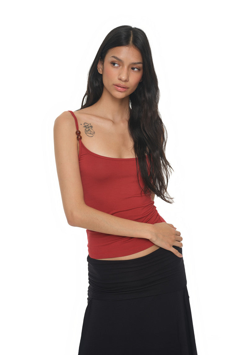 BUBBLE BEAD TANK TOP (RED)