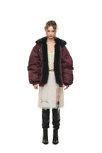 FAUX FUR 02 BOMBER JACKET (BURGUNDY) - 2