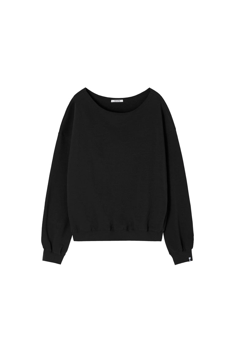 ASYMMETRIC ONE SHOULDER SWEATSHIRT (BLACK)