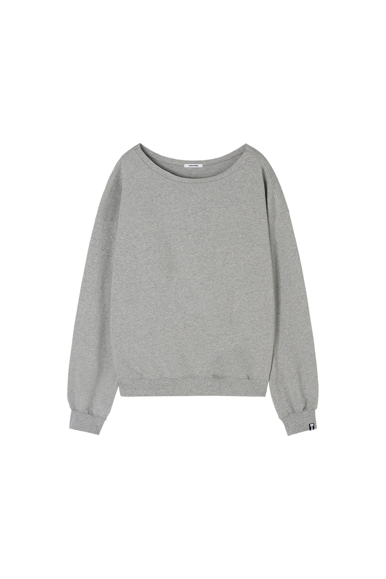ASYMMETRIC ONE SHOULDER SWEATSHIRT (GREY)
