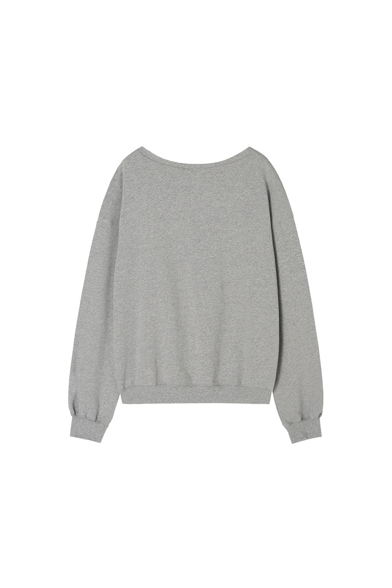ASYMMETRIC ONE SHOULDER SWEATSHIRT (GREY)